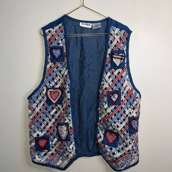 vj women Jackets & Blazers - VJ Woman Blue Denim Vest